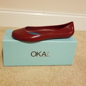 Oka b. Taylor Ballet Flat Cranberry NIB